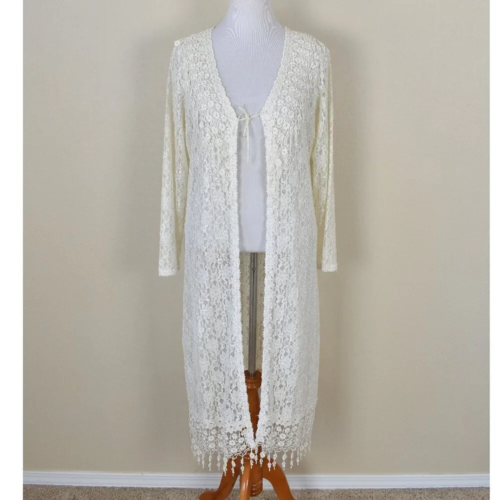 Vintage Magnet Art Lynn Yang Gauze Lace Dress and Jacket - M - Picture 13 of 14
